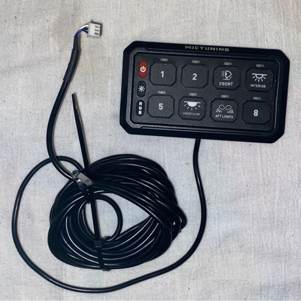 MICTUNING P1s Wireless 8 Gang Switch Panel Relay System Box for Truck/SUV/UTV/RV